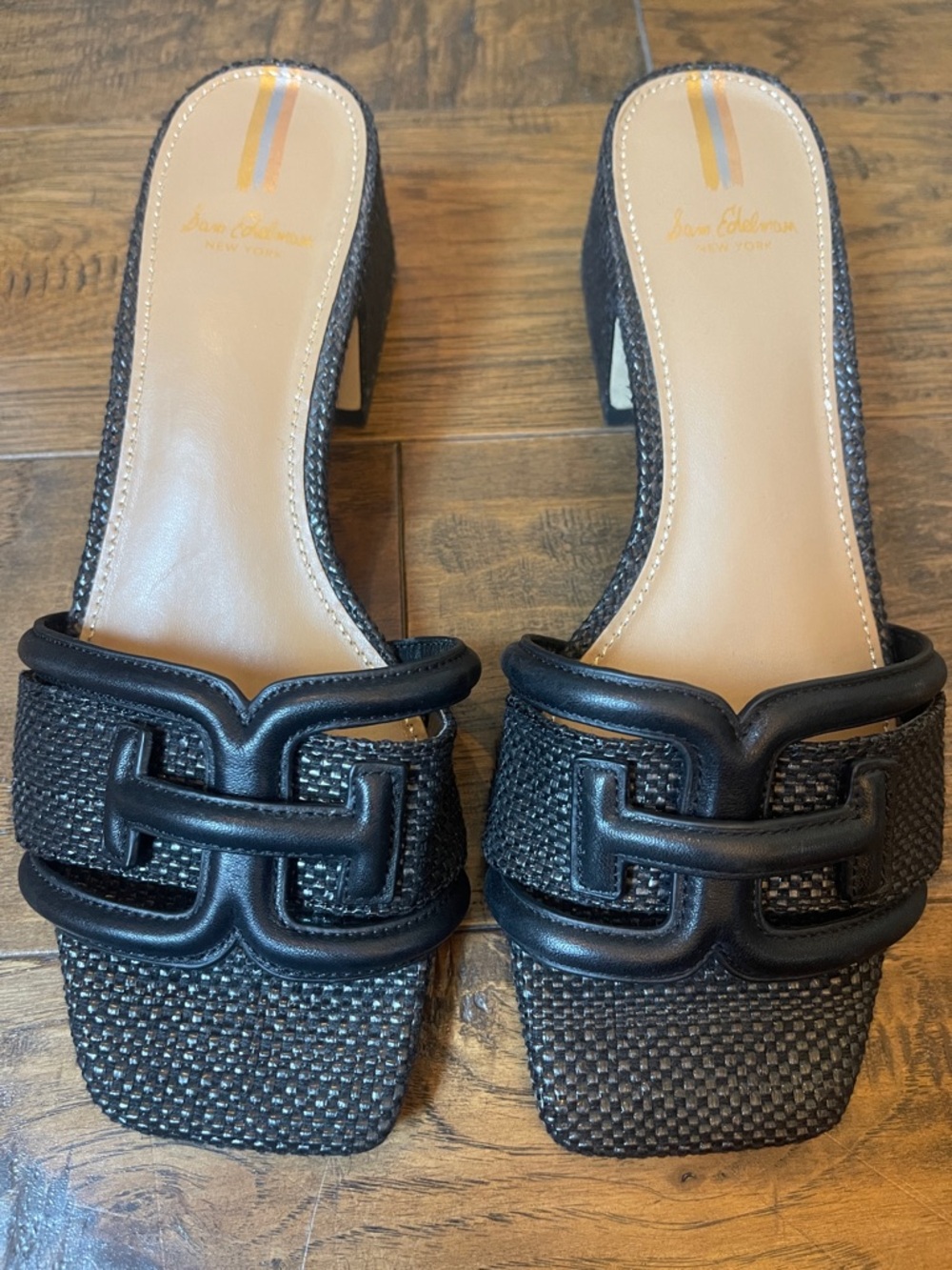 Sam Edelman Waylon Slide Sandal Black Weave - Picture 5 of 7